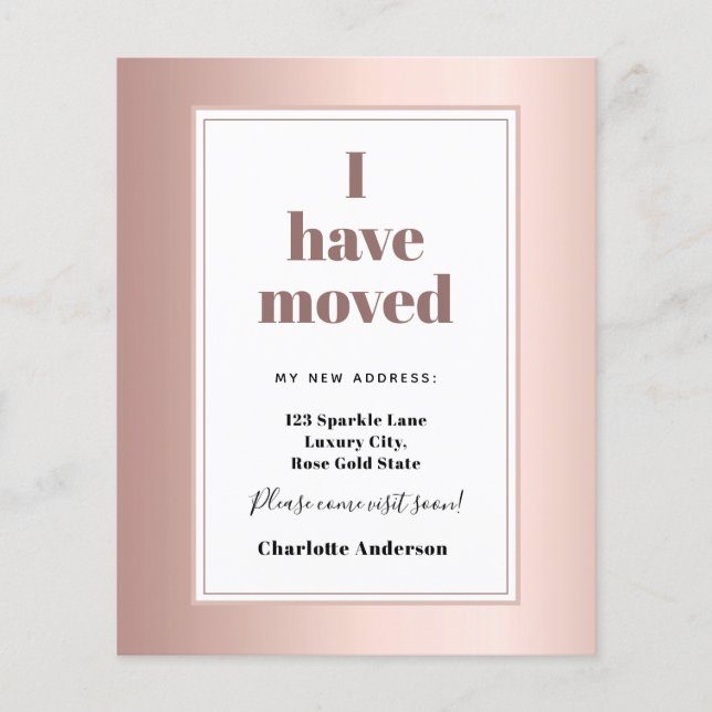 Budget Rose Gold modern Ich habe die Ankündigung v (Vorderseite)