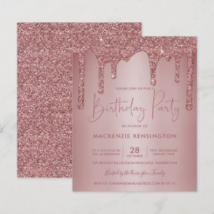 BUDGET Rose Gold Sparkeln Glitzer Tropfen Geburtst