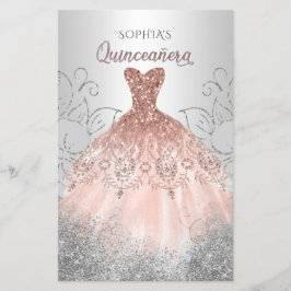 Budget Rose Gold Sparkle Kleid Quinceañera Einladu