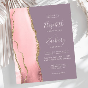 Budget-Roségold-Achat-Hochzeitseinladung