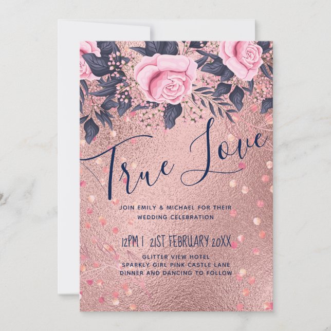 BUDGET Rosegold Blue Pink WEDDING Girly Glam (Vorderseite)