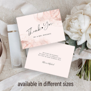 Budget Roségold-Blush moderner Hochzeit Danke Mitteilungskarte