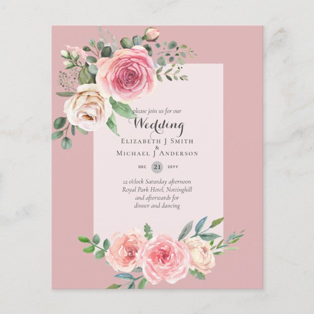 BUDGET Roses Blumenzwiebeln Einladungen Flyer (Vorne)