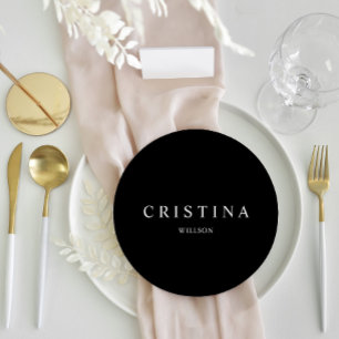 Budget Round Minimalistisch WedgGuest Platzkarte Menükarte
