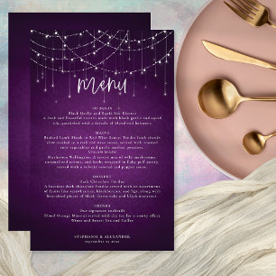 Budget Royal Lila String Lights Wedding Menu