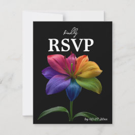 🌈 Budget RSVP Feast & Flourish Technicolor Love  Karte