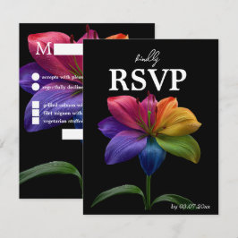 🌈 Budget- RSVP -Feier & Gedeihen Technicolor Lieb Karte