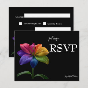 🌈 Budget RSVP Technicolor Liebe Karte