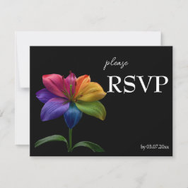 🌈 Budget RSVP Technicolor Love  Karte