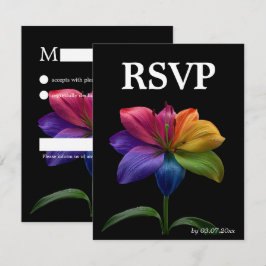 🌈 Budget RSVP Technicolor Love  Karte
