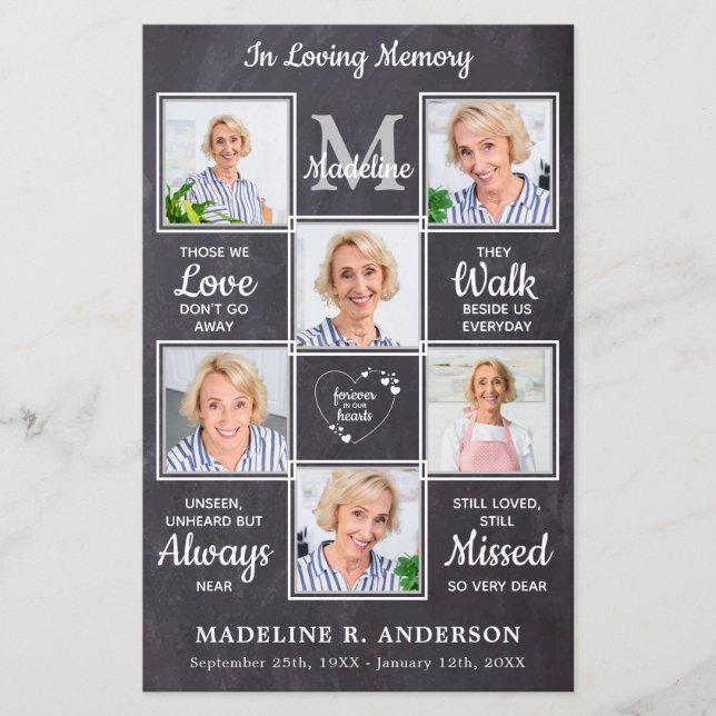 Budget Rustic 5 Fotos Gedenkfeierprogramm (Vorderseite)