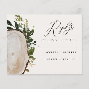 Budget Rustic Aquarell Hochzeitskarte RSVP Karte