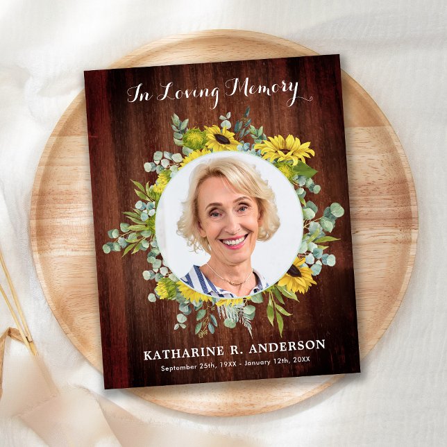 Budget Rustic Beileid Beerdigung Danke Ihnen Sonne (Von Creator hochgeladen)