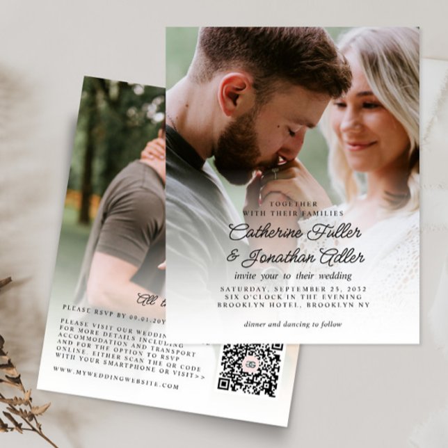 Budget Rustic Boho Chic 2 Foto Hochzeit Einladung (Von Creator hochgeladen)
