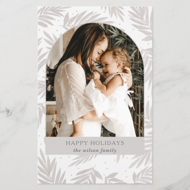 Budget Rustic Branches Arch Photo Carte de vacance (Devant)