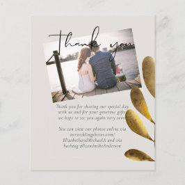 Budget Rustic Bronze Leaf Wedding Foto Vielen Dank