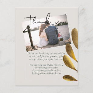 Budget Rustic Bronze Leaf Wedding Foto Vielen Dank