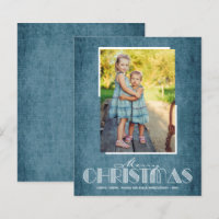 Budget Rustic Denim Frohe Weihnachts-Foto-Karten