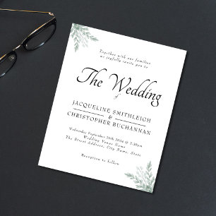 Budget Rustic Eucalyptus Wedding Einladung Flyer