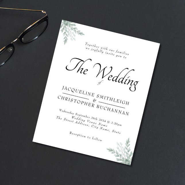 Budget Rustic Eucalyptus Wedding Einladung Flyer (Von Creator hochgeladen)