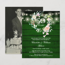 Budget Rustic Floral 50 Jahre Foto Einladung