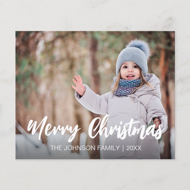 Budget Rustic Frohe Weihnachten Foto Flyer (Vorne)