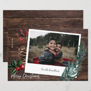 Budget Rustic Frohe Weihnachtsbaum Instant Foto L
