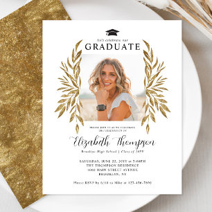 Budget Rustic Gold Feuilles Photo Graduation Party
