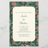 Budget Rustic Green Floral Wedding Einladung