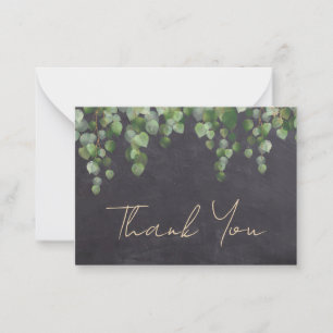 Budget Rustic Greenery Chalkboard Vielen Dank Mitteilungskarte