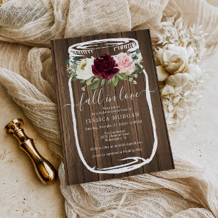 Budget Rustic Mason Jar Bridal Dusche Einladung