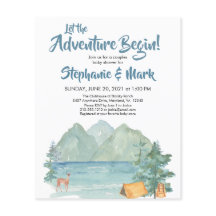 Budget Rustic Mountains Adventure Baby Dusche