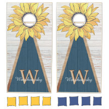 Budget Rustic Sonnenblumen Blauer Weißholz
