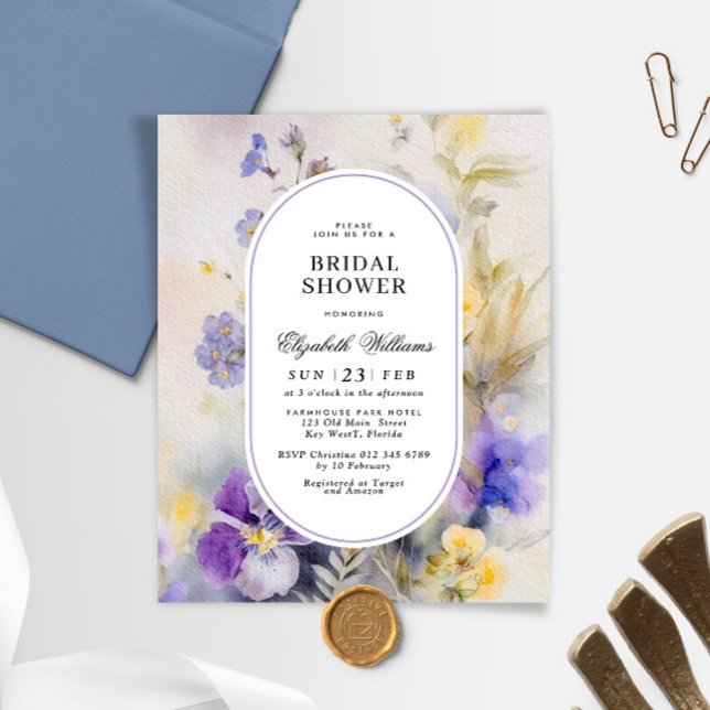 Budget Rustic Watercolor Bridal Dusche Einladung (Von Creator hochgeladen)