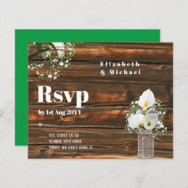 Budget Rustic White Calla Lily Wedding RSVP