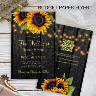 Budget-Rustikal-Hochzeits-Einladung in einem QR-Co Flyer