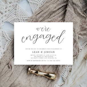 Budget Rustikal Wir sind Verlobte Engagement-Parte Flyer