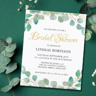 Budget Rustikale Eukalyptus Bridal Dusche Einladun