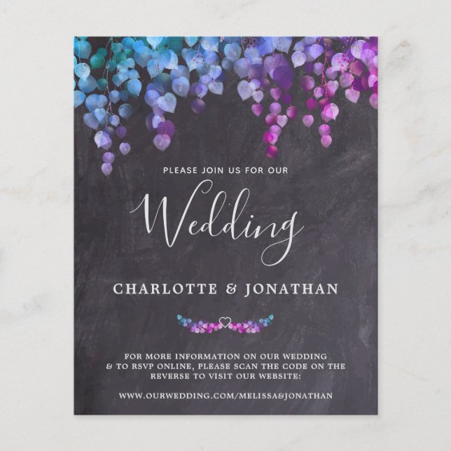 Budget Rustikale Eukalyptus Slate QR Code Wedding  (Vorderseite)