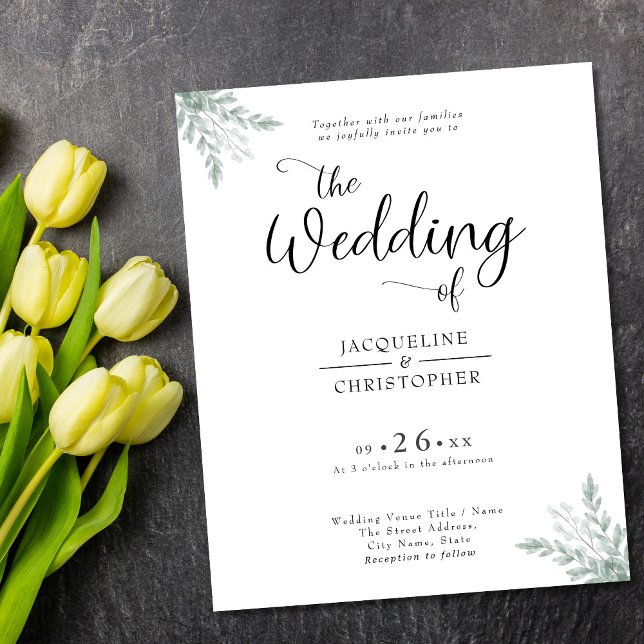 Budget Rustikale Eukalyptus Wedding Einladung Flyer (Von Creator hochgeladen)