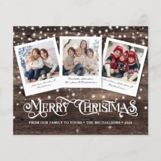Budget Rustikale Frohe Weihnachts-Foto Weihnachtsk Flyer