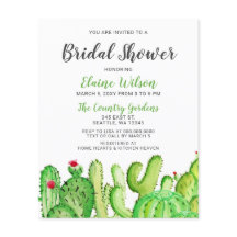 Budget Rustikale Kaktus Bridal Dusche Einladung