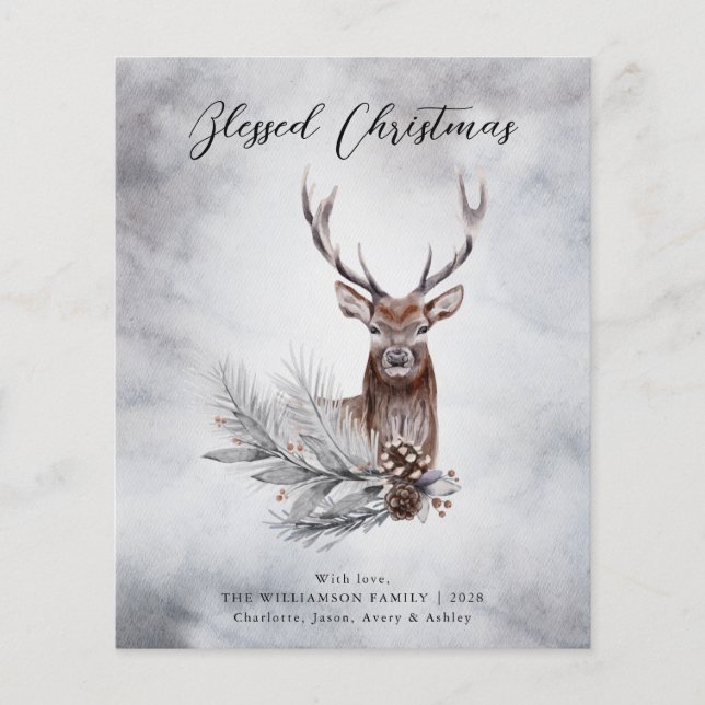 Budget Rustikale majestätische Winterferien Weihna Flyer (Vorne)