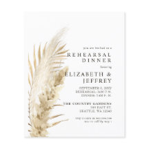 Budget Rustikale Pampas Probe Abendessen Einladung