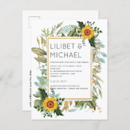 Budget Rustikale Sonnenblumen BOHO Greenerity Wedd Postkarte