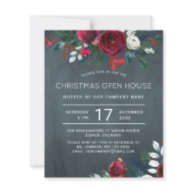 Budget rustikale Weihnachten Open House Einladung