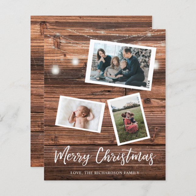 Budget Rustikale Weihnachtsbeleuchtung Multi-Foto (Vorne/Hinten)