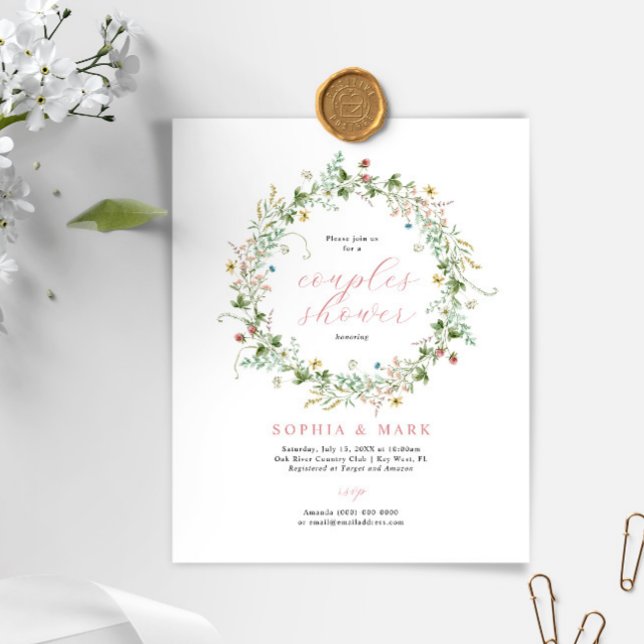 Budget Rustikale Wildblume Paare Dusche Einladung (Von Creator hochgeladen)