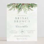 Budget Rustikale Winter Greenerie Bridal Brunch Ei<br><div class="desc">Schöne,  erschwingliche Brunch-Einladungen mit handgemalten botanischen Aquarellbildern aus Wintergrün,  Kiefer- und Fichtenzweigen,  Kegeln und heiligen Beeren. Ideal für Hochzeiten im Winter oder Weihnachten.</div>