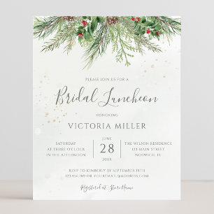 Budget Rustikale Winter Greenery Bridal Luncheon
